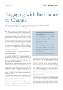 Engaging with Resistance to Change by Roy Smollan