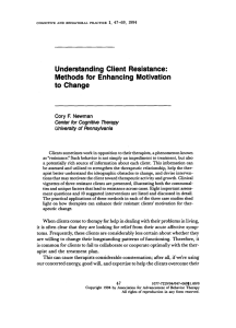 Understanding Client Resistance