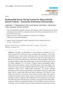 Rechargeable Energy Storage Systems for Plug