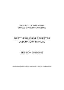 FIRST YEAR, FIRST SEMESTER LABORATORY MANUAL