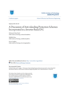 A Discussion of Anti-islanding Protection Schemes