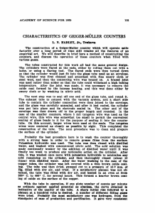 Characteristics of Geiger-Müller Counters