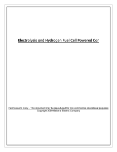 Electrolysis and Hydrogen Fuel Cell Powered Car