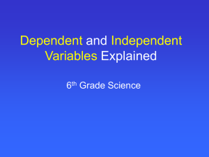 Independent and Dependant Variables