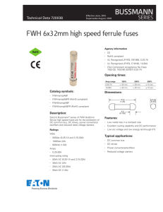 Bussmann FWH 6x32mm High Speed Fuse Data