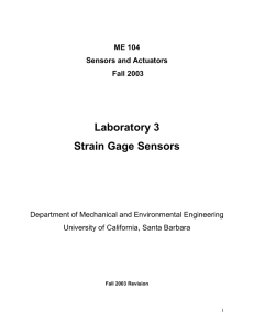Laboratory 3 Strain Gage Sensors