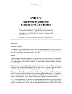 DVD-57C Stockroom Materials Storage and Distribution