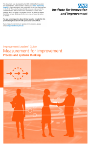 Improvement Leaders` Guide – Measurement for Improvement