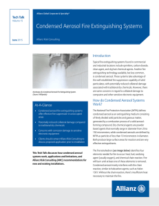 Condensed Aerosol Fire Extinguishing Systems