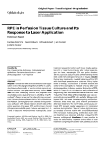 RPE in Perfusion Tissue Culture and Its Response to Laser