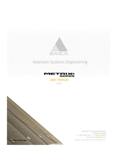 Adamson Metrix User Manual - Adamson Systems Engineering