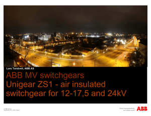 ABB MV switchgears Unigear ZS1 - air insulated switchgear for 12