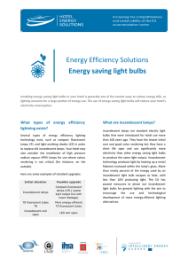 Energy Efficiency Solutions Energy saving light bulbs