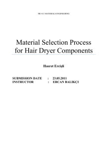 Material Selection Process for Hair Dryer Components