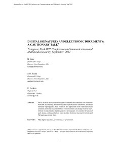 DIGITAL SIGNATURES AND ELECTRONIC DOCUMENTS: A