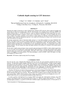 Cathode depth sensing in CZT detectors
