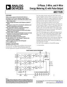 ADE7752B 3-Phase, 3-Wire, and 4-Wire Energy Metering IC with