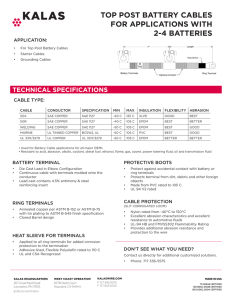 top post battery cables for applications with 2-4 batteries