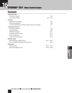 SPEEDFAXTM 2011 Motor Control Centers
