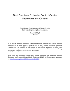 Best Practices for Motor Control Center Protection and Control