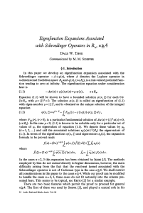 Eigenfunction expansions associated with Schroedinger operators