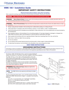 WMK 160 Wall Mount Kit Installation Guide, rev A