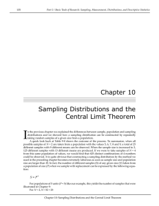 Chapter 10 Sampling Distributions and the Central Limit