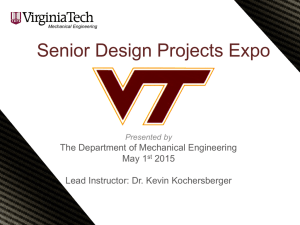 Senior Design Projects Expo - Department of Mechanical Engineering