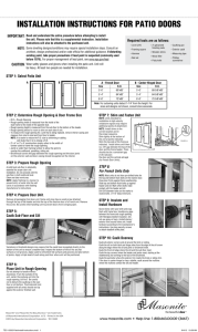 Installation Instructions for Patio Doors