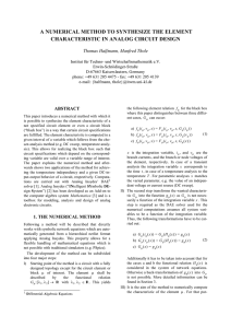 a numerical method to synthesize the element characteristic in