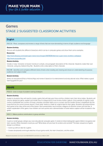 Suggested Classroom Activities