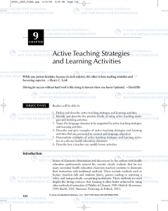 Active Teaching Strategies and Learning Activities
