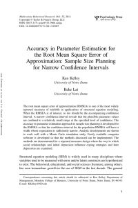 Accuracy in Parameter Estimation for the Root Mean Square Error of