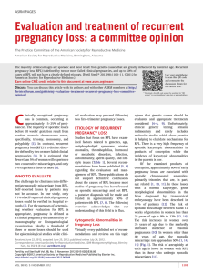 Evaluation and treatment of recurrent pregnancy loss: a