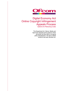 Digital Economy Act Online Copyright Infringement Appeals Process