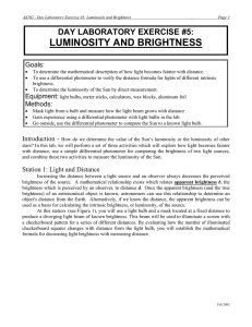 lab 5 brightness and luminosity