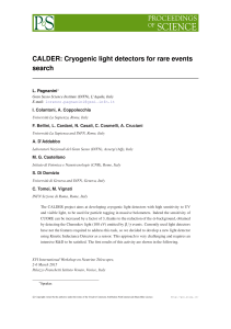 CALDER: Cryogenic light detectors for rare events search