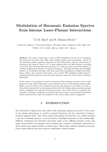 Modulation of Harmonic Emission Spectra from Intense Laser