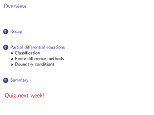 Overview Quiz next week! - Department of Mathematical Physics