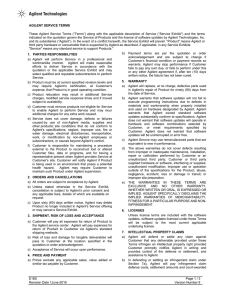 AGILENT SERVICE TERMS E16S Page 1 / 3 Revision Date 1June