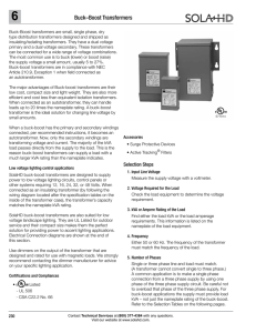 Buck–Boost Transformers - Emerson Industrial Automation