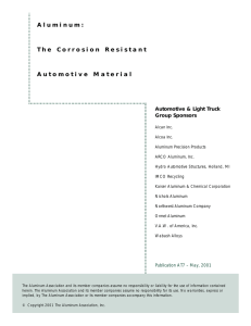 A l u m i n u m : The Corrosion Resistant Automotive Material