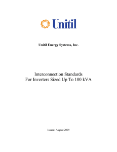 Interconnection Standards For Inverters Sized Up To 100 kVA