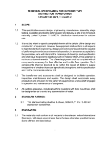 TECHNICAL SPECIFICATION FOR OUTDOOR TYPE