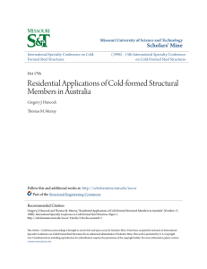 Residential Applications of Cold-formed Structural