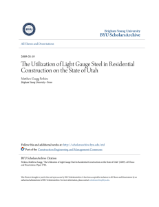 The Utilization of Light Gauge Steel in Residential Construction on