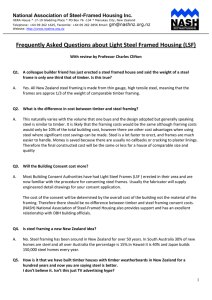 Frequently Asked Questions about Light Steel Framed Housing (LSF)