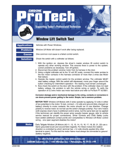 Window Lift Switch Test