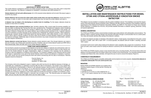 Manual F-300-16-00 - Fire-Lite Alarms by Honeywell