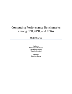 Computing Performance Benchmarks among CPU, GPU, and FPGA